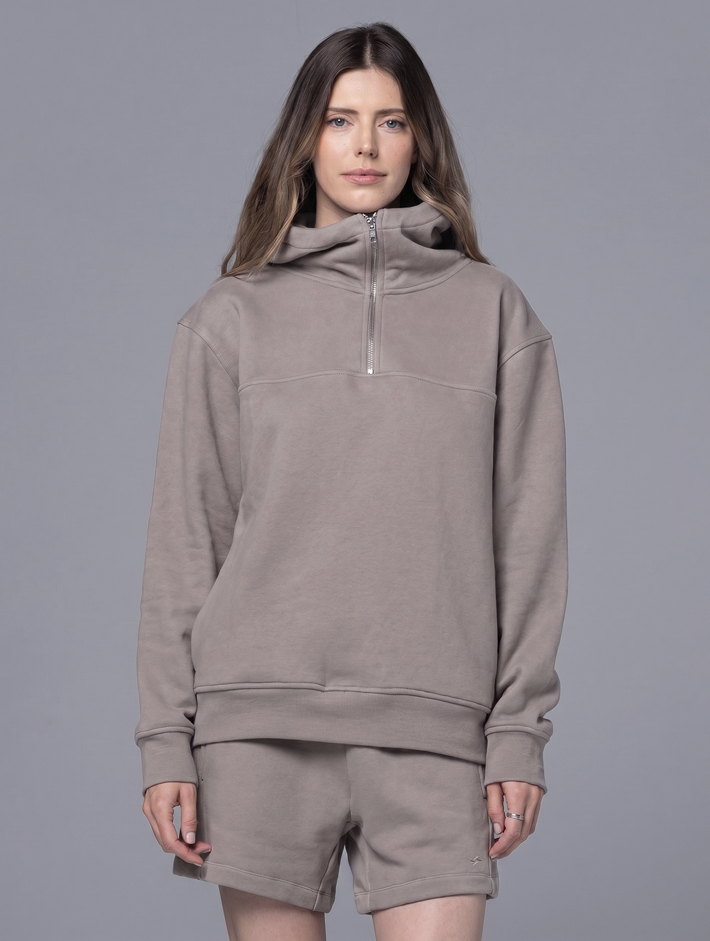 Allwear Organic Half-Zip Hoodie 2.0 Cinder