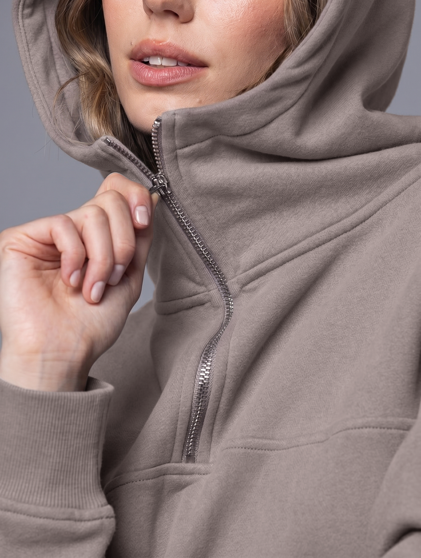 Allwear Organic Half-Zip Hoodie 2.0 Cinder
