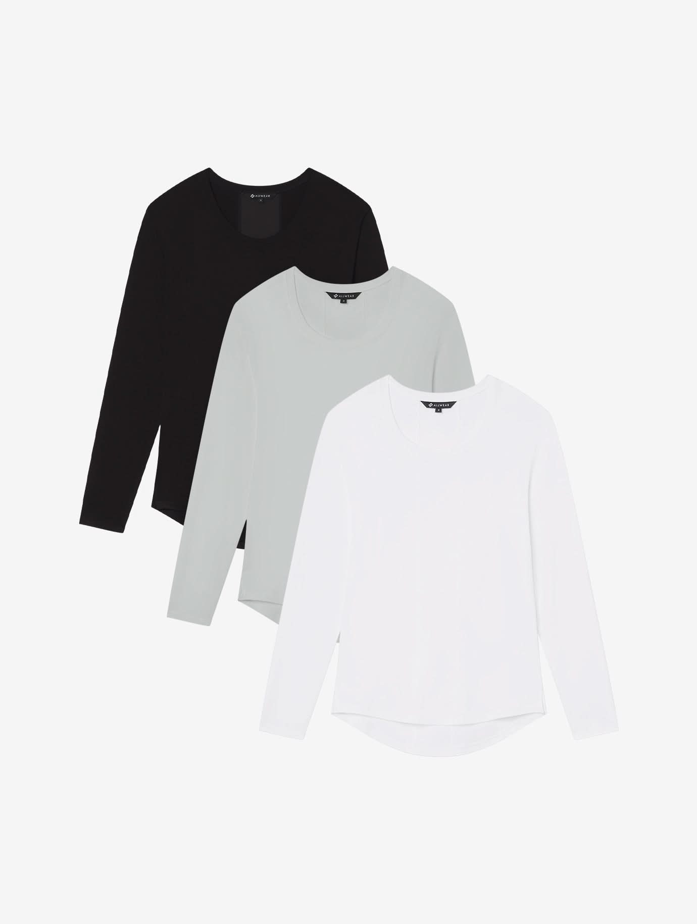 Allwear Tencel™ Lightweight Long Sleeve Tee 3 Pack Bundle